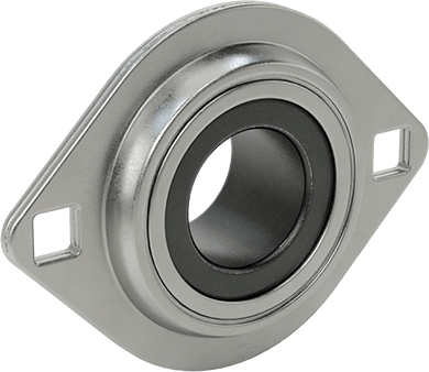 Image of Product. Back orientation. Light-Duty Mounted Steel Ball Bearing, with Two-Bolt Flange, for 1-1/4" Shaft Diameter.