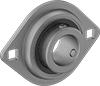 Low-Profile Mounted Ball Bearings with Two-Bolt Flange