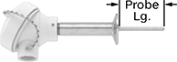 Image of Specification. Front orientation. Contains Annotated. Thermocouples. Sanitary Thermocouple Probes for Liquids and Gases .