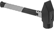 Image of Product. Front orientation. Hammers. Blacksmiths' Hammers , Round Steel Face, Fiberglass Handle with Ribbed Grip.