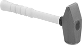 Image of Product. Front orientation. Hammers. Blacksmiths' Hammers , Round Steel Face, Fiberglass Handle with Ribbed Grip.