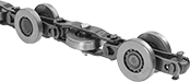Image of Product. Front orientation. Conveyor Chain Trolleys. Enclosed-Track Powered Conveyor Chain Trolleys.