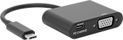 Image of Product. Front orientation. USB Cords. USB Adapter Cords, HD15 Connection, , Plug, USB-C Connection.