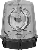 Image of Product. Plastic. Front orientation. Plastic. Pipe-Mount Revolving Indicator Lights, Incandescent Bulb.