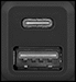 Image of Specification. Front orientation. Contains Border. USB-C. Bench-Top Outlet Strips.