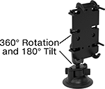 Image of Product. Front orientation. Contains Annotated. Positioning Arms. Mobile Device Positioning Arms, For Smartphones—Suction Mount.