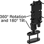 Image of Product. Front orientation. Contains Annotated. Positioning Arms. Mobile Device Positioning Arms, For Smartphones—Clamp-On Rectangular-Bar Mount.