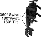 Image of Product. Front orientation. Contains Annotated. Radio Mounts. Clamp-On Pipe Mount.