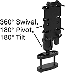 Image of Product. Front orientation. Contains Annotated. Phone Mounts. Clamp-On Rectangular-Bar Mount.