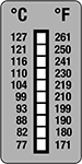 Image of Product. Front orientation. Labels. One-Time-Use Multiple-Point Temperature-Indicating Labels , Vertical Orientation, 10 Temperature Points.