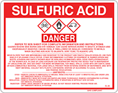 Image of Product. Front orientation. Signs. Hazardous Material Instruction Signs, Danger—Sulfuric Acid (English).
