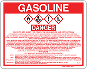 Image of Product. Front orientation. Signs. Hazardous Material Instruction Signs, Danger—Gasoline (English).