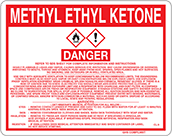 Image of Product. Front orientation. Signs. Hazardous Material Instruction Signs, Danger—Methyl Ethyl Ketone (English).