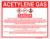 Image of Product. Front orientation. Signs. Hazardous Material Instruction Signs, Danger—Acetylene Gas (English).