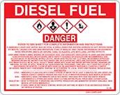 Image of Product. Front orientation. Signs. Hazardous Material Instruction Signs, Danger—Diesel Fuel (English).