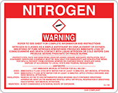 Image of Product. Front orientation. Signs. Hazardous Material Instruction Signs, Warning—Nitrogen (English).
