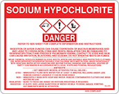 Image of Product. Front orientation. Signs. Hazardous Material Instruction Signs, Danger—Sodium Hypochlorite (English).
