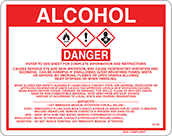 Image of Product. Front orientation. Signs. Hazardous Material Instruction Signs, Danger—Alcohol (English).