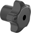 Image of Product. Style 2. Front orientation. Style 2. Vibration-Resistant Threaded Through-Hole Knobs, Five-Arm Grip.