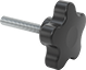 Image of Product. Style 16. Front orientation. Five-Arm Grip. Threaded-Stud Knobs, Style 16.