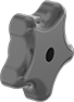 Image of Product. Style 6. Front orientation. Five-Arm Grip. Unthreaded Through-Hole Knobs, Style 6.