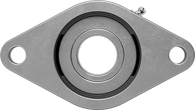 Image of Product. Back orientation. Mounted Ball Bearing with Two-Bolt Flange, Cast Iron Housing, Eccentric Lock, for 1-3/16" Shaft.