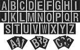 Image of Product. Front orientation. Characters. Reflective Adhesive-Back Character Sets.