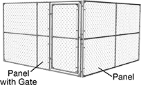 Image of System. Front orientation. Contains Annotated. Chain Link Fencing. Chain Link Fence Panels .