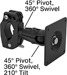 Image of Product. Style A. Front orientation. Contains Annotated. Monitor Mounts. Pipe and Bar Monitor Mounts, Extendable, Clamp-On Base, Pipe Mount, Style A.