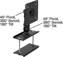 Image of Product. Style B. Front orientation. Contains Annotated. Monitor Mounts. Pipe and Bar Monitor Mounts, Extendable, Clamp-On Base, Rectangular-Bar Mount, Style B.
