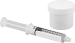 Image of Product. Jar and Syringe. Front orientation. Potting Compounds. High-Temperature Epoxy Potting Compounds, Jar, Syringe.