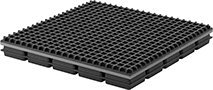 Image of Product. Front orientation. Vibration-Damping Pads. UV-Resistant Neoprene with Steel Plate, Square, Crisscross Texture, Solid.