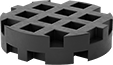 Image of Product. Bottom orientation. Vibration-Damping Pads. Oil-Resistant Buna-N, Round, Crisscross Texture, Solid.