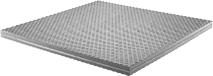 Image of Product. Front orientation. Vibration-Damping Pads. UV-Resistant Vibration-Damping Pads, Square, Neoprene, Crisscross Texture.