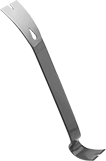 Image of Product. Front orientation. Pry Bars. Nail-Pulling Pry Bars, Style D—Gooseneck Claw End  ×  Offset Claw End.