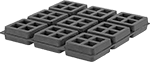 Image of Product. Front orientation. Vibration-Damping Pads. Square, Natural Rubber, Crisscross Texture.