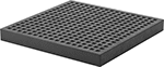 Image of Product. Front orientation. Vibration-Damping Pads. Natural Rubber, Square, Crisscross Texture, Solid.