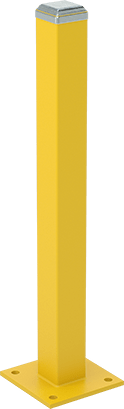 Image of Product. Back orientation. Corner Post for Double Three-Rib Guardrail.