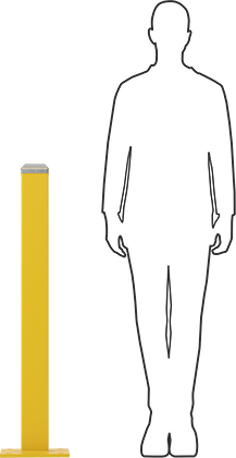 Image of Product. Side1 orientation. Contains SizingReference. Inline Post for Double Three-Rib Guardrail.