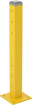 Image of Product. Back orientation. Inline Post for Double Three-Rib Guardrail.