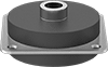 Bolt-Down Vibration-Damping Mounts with Unthreaded Hole for Tight Spaces