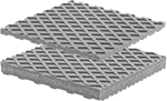Image of Product. Front orientation. Vibration-Damping Pads. Chemical-Resistant Vibration-Damping Pad Sets, Square, PVC and Cork Fiber-Reinforced PVC, Crisscross Texture.