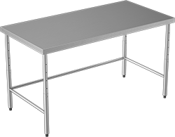Image of Product. Front orientation. Tables. Adjustable-Height Stainless Steel Tables, Stationary.