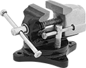 Image of Product. Front orientation. Vises. Miniature Bench Vises, With Flat Jaws, Swivel Base.