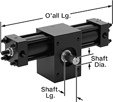Image of Product. Front orientation. Contains Annotated. Hydraulic Actuators. Rotary Hydraulic Actuators, Ball Bearing.