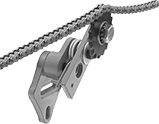 Image of ProductInUse. Front orientation. Chain and Belt Tensioners. Spring-Loaded Adjustable-Arm Roller Chain and Belt Tensioners, Vertical Mount.