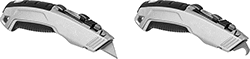 Image of Product. With Dual-Retracting Blades. Front orientation. Contains MultipleImages. Utility Knives. Dual Retracting-Blade Utility Knives.