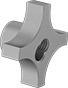 Image of Product. Front orientation. Four-Arm Grip. Quick-Lock Threaded Through-Hole Knobs.