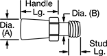 Image of Attribute. Front orientation. Contains Annotated. Lever Handles. Miniature Tapered Lever Handles.