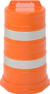 Image of Product. Front orientation. Barricades. Barrel Barricades.